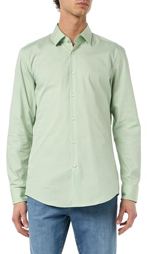 HUGO Men's C-Jenno Shirt, Light/Pastel Green332,