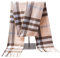 PUERHUACI Schal Kariert,Schal Damen Winter 30 x 190cm,Schal Winter,Warmes Weiche Mode Winter Schals,Fransenschal Kariert (Rosa)