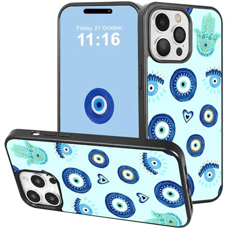 CREFORKIAL for iPhone 11 Case Evil Eyes [ Supports Wireless Charging ] Hard PC Shockproof for iPhone 11 Phone Case with Cute Blue Design Soft Edges Protective Thin Cover for iPhone 11