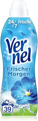 Vernel Frischer Morgen Weichspüler (39 Waschladungen), Wäscheduft für 24 Stunden & 7 Tage langanhaltende Frische mit einzigartiger Duft-Technologie, recycelbare Flasche