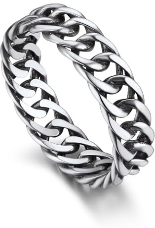 Bandmax Panzerkettenring Silber Ring Herren Ring Damen Ehering Größe 64mm Bandring 5mm breit Freundschaftsringe Modeschmuck