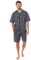 Toro Rocco Mens Short Pyjamas set Top and Shorts Bottom PJs Super Soft Sleepwear Nightwear Checked Design with Pockets, Navy Small