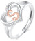 INFUSEU Damen Ring Mit Initialen, 925 Sterling Silber S Buchstabe Herz Offener Ringe Buchstabenform Initial Name Alphabet A-Z Verstellbar Personalisierter Schmuck Geschenke für Frauen Damen Mädchen