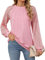 Decorie Camicia Elegante Donna in Pizzo - Maglia Manica Lunga, Top, Blusa Casual, T-Shirt, Maglietta (Rosa, M)