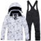 Amur Leopard Kinder Mädchen Skianzug 2 Teilig Skijacke mit Kapuze + Skihose Winddicht Wasserdicht Verfickte Schneeanzug Jungen, Weiße Jacke+Schwarze Hose, 152-158 (Etikettengröße: XXL)