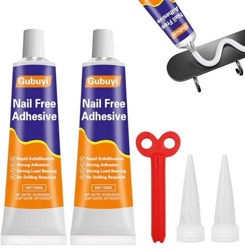 Nail-Free Glue Adhesive Sealant,Pegamento Fuerte,All Purpose Super Glue,Nail Free Glue,Waterproof Nail-free Glue,Apto para Resina, Cerámica,Vidrio(50g*2)