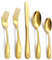 Deeny Jarte Set posate oro acciaio inox 20 Pezzi, Design del modello a conchiglia set piatti 4 persone, Lavabile in Lavastoviglie - incl. Forchetta, Cucchiaio e Coltello
