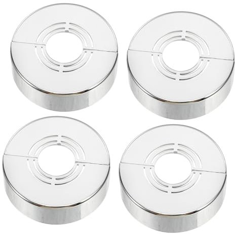 Yardenfun 4pièces Couvercle Décoratif De Abs Plaque Ronde Pour Et Cuisine Cache Tuyau Plomberie Finition Installation Facile