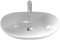 EMKE Aufsatzwaschtisch, oval, 61,5 × 36 × 15,5 cm, Keramikwaschbecken für Badezimmer und Gäste-WC, Mini-Waschbecken, klein, Weiß
