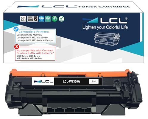 LCL 135A Schwarz (mit Chip) Tonerkartuschen kompatibel für HP 135A W1350A 135X W1350X kompatibel für HP Laserjet M209 M209dw MFP M234 M234dw M234sdn M234dw (1er-Pack)