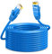 Cavo Ethernet Cat 6a 20 metri, esterno Interno impermeabile Direct Burial LLDPE, 24 AWG 10 Gbps 500 MHz ad alta velocità Cavo Internet,Gigabit blu Ethernet per Router PC