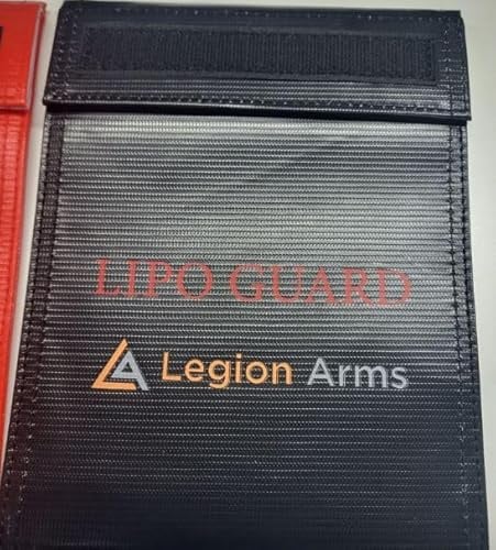 Legion Arms - LiPo Guard Feuerfeste Akku Tasche Bag Safe Pouch Dokumententasche Explosionsschutz Airsoft RC Modellbau Batterie (Li-Po Guard Schwarz)