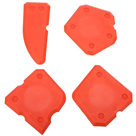 4pcs Silikonglas Zement Schaber Kühlwerkzeuge Kit Dichtmittel Finishing Mörtel Schaber Kesselentfernung Entfernen Werkzeug (Rot)