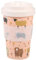 ECO CHIC Recycled Travel Coffee Cup 400ml Microwave Dishwasher Safe Plastic Travel Mug (Sheep Realism Beige)