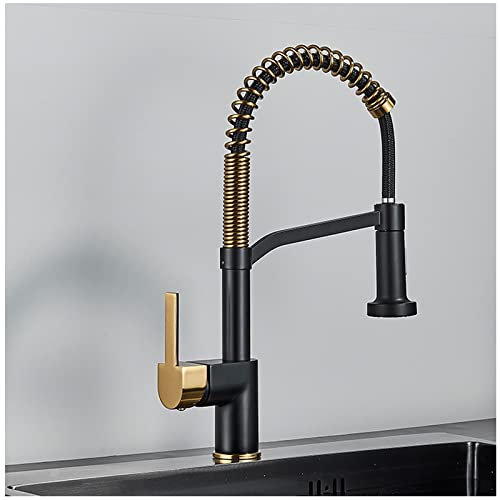 Grifo de cocina comercial de fregadero con pulverizador de pulverización, arco de arco alto de arco de arco de arco de resorte de resorte, grifos de cocina con pulverizador, grifo de cocina de latón