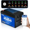 DCHOUSE Batterie Lithium 12V 150Ah LiFePO4 avec indicateurs d'état SOC, Bluetooth et coupure basse température, 4000-15000 Cycles Profonds, Parfait pour Camping-Car,Système Solaire,Bateaux,Hors-Réseau