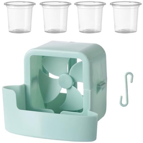 Fan Mist Cooling Adapter, Fan Ice Attachment, Portable Hangable Ice Box Accessory, Splash Water Chamber for Festival Terrace Alley Balcony Use, 4.33x3.54x3.54 Inches Blue 1 Piece