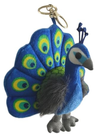 Dickly Pfauen Schlüsselanhänger Puppe, Dekorativ, Kreativ, Entzückend, Süß, Schlüsselanhänger, Taschenanhänger für Kinder, Blau
