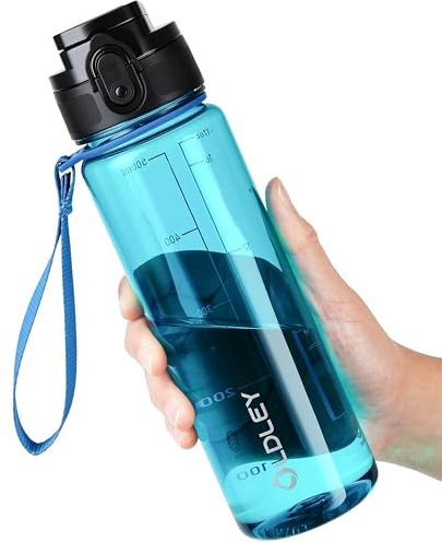 OLDLEY 500ml Wasserflaschen mit Sieb, BPA-freie auslaufsichere Trinkflasche für Kinder, leichte wiederverwendbare 0,5l schlanke Tritan-Flasche für Schule, Fitness, Sport, Outdoor, Arbeit