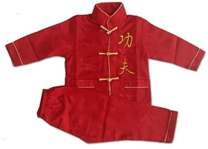 Vêtements de kung fu pour enfants, uniforme traditionnel de Tai Chi pour garçons et filles, Arts martiaux chinois, Wing Chun, rouge, 16 ans