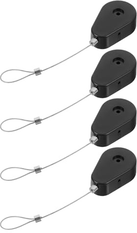 TOPPERFUN 4pcs Retractable Theft Junction Box Safety Security Cable Wire Tv Remote Tether for Electronics Display Steel Wire Lock