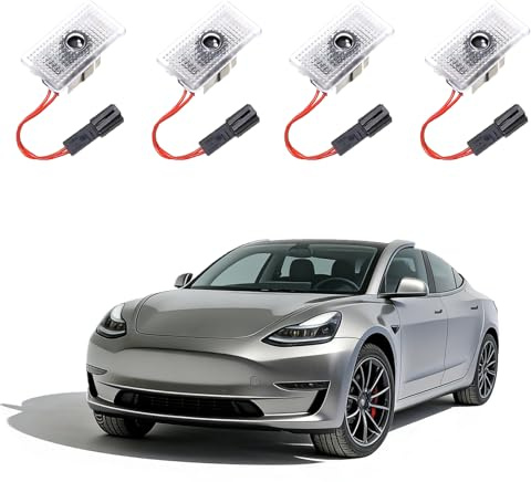 Car Door Lights Logo Projector, LED Car Door Logo Projector Lights Compatible with Tesla Model 3/S/X/Y