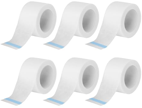 6 Rollen Medizinisches Klebeband,Atmungsaktives Medizinisches Klebeband,Selbstklebendes Mikroporen,2,5 cm x 9,14 m für Fixierung und Unterstützung,Wundversorgung, Sport