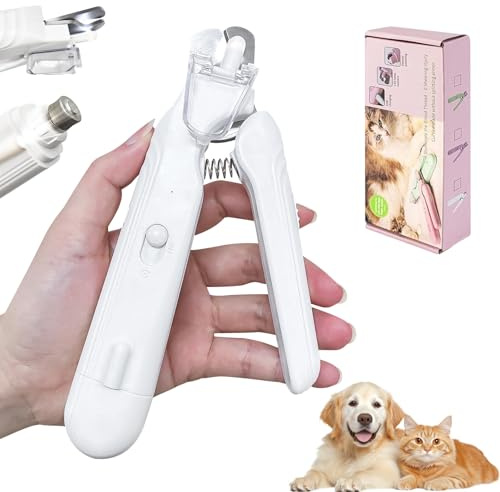 Suevut 2 en 1 Tondeuse à Ongles pour Animaux domestiques | Lime à Ongles Électrique avec lumière LED Coupe Griffe Chien,Coupe Ongle Chat,pour Animaux de Grande,Moyenne et Petite Taille