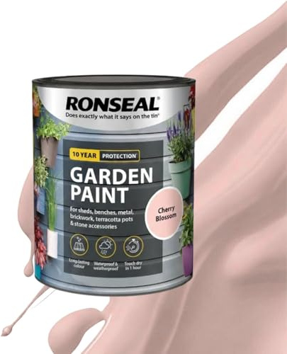 Milena Cherry Blossom Garden Paint 250ml, Water Based Wooden Paints, Fast Drying Matt Finish, Long Lasting Fade Resistance Fence Paint, DIY Colour for Brick, Flower Pots (Cherry Blossom, 250 M L)