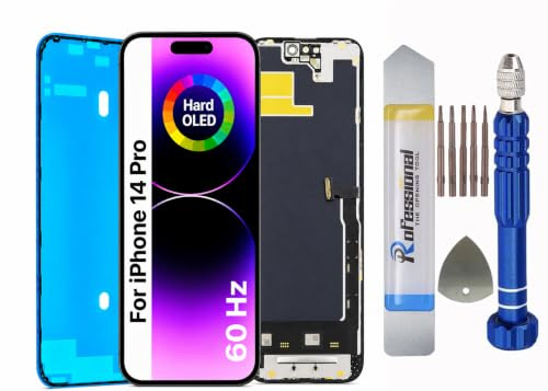 It'Go Hard OLED Display für iPhone 14 Pro A2890, A2650 LCD Bildschirm Ersatz Touchscreen mit Werkzeug Schwarz mit Rahmen Hohe Qualität