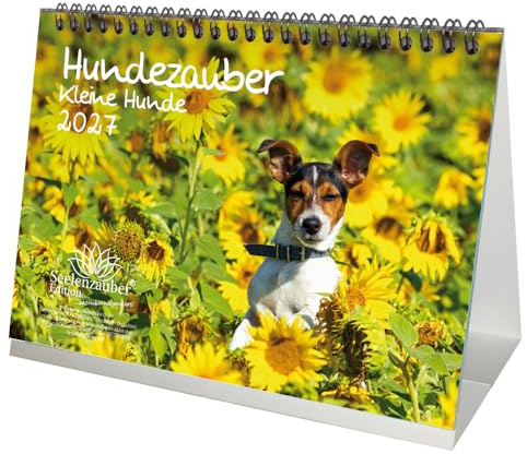 Hundezauber Kleine Hunde DIN A5 Tischkalender für 2027 Welpen und kleine Hunde - Seelenzauber
