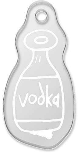 Azeeda 'Vodka Bottle' Acrylic Keyring - M (AK00042284) | Clear Shaped Keychain / Key Fob / Bag Tag - Laser Engraved