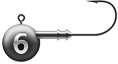 K.P Mustad Jigkopf Zink bleifrei Jig Haken 6 Gramm - Hakengröße 4/0-4 Stück