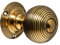 EUROART Reeded Mortice Door Knobs in Various Finishes (Polished Brass)