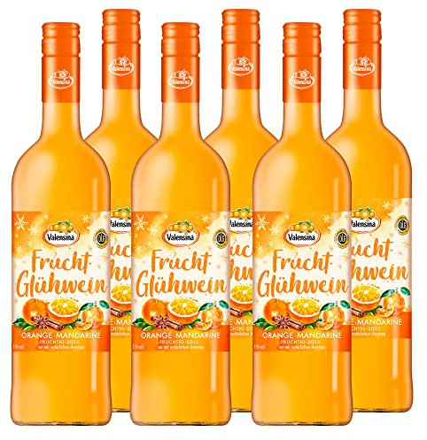 VALENSINA - Fruchtglühwein Orange-Mandarine | Fruchtglühwein mit Saft von frischen Orangen und Mandarinen. Inhalt: 6x 750ml und 8% vol.