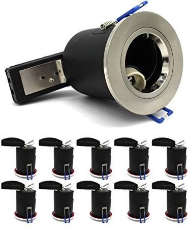10 X Sanlumia LED Fire Rated Downlight Can GU10 Recessed Ceiling Twist & Lock Downlight IP20 Satin Nickel