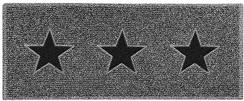 Nicoman Triple Stars Door Mat|Entrance Barrier Dirt-Trapper Floor Mat|Patio Garden Conservatory Doormat|Indoor Outdoor Matt|Charcoal with 3x Black Stars, Runner 150x60cm/5x2ft
