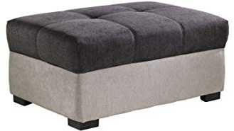 Mivano Hocker Speedway / Trendiger Sitzhocker mit zweifarbigem Velours-Bezug / Dunkelbraun/Beige