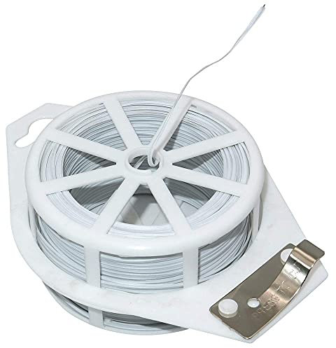 KINGLAKE 100 m Blanco jardín Suave Lazos Cable Planta Twist Lazos Apoyo Alambre con Cortador