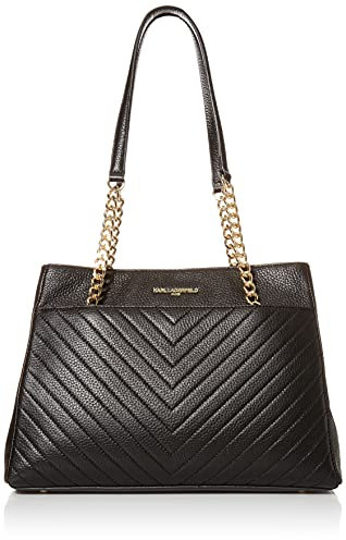 KARL LAGERFELD Paris Charlotte Tragetasche, Schwarz/Gold, Einheitsgröße