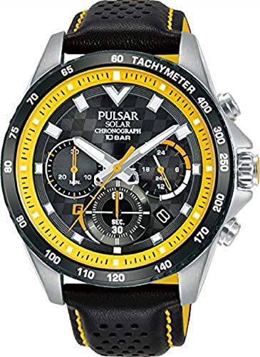 PULSAR Herren Analog Quarz Uhr mit Leder Armband PZ5115X1