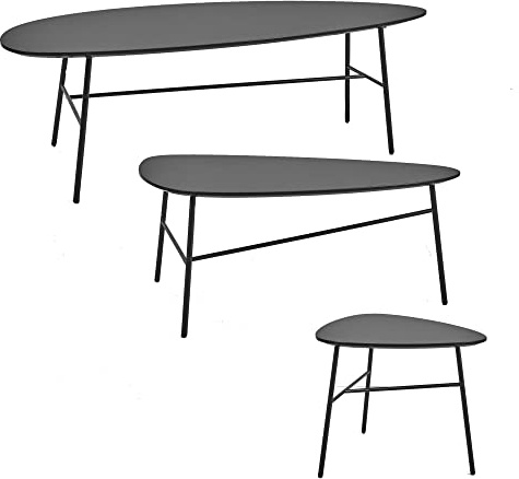 MAGALIE Tisch Farbe Schwarz, Größe 50x60,5