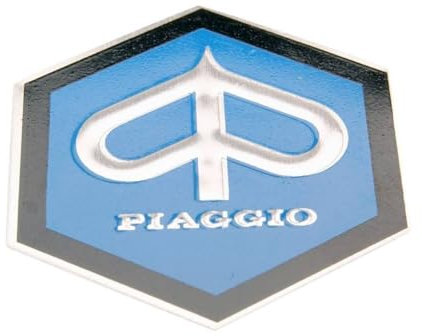 2EXTREME Emblem Piaggio zum Kleben 6-eckig 42mm glatt für Kaskade kompatibel für Vespa Sprint Veloce