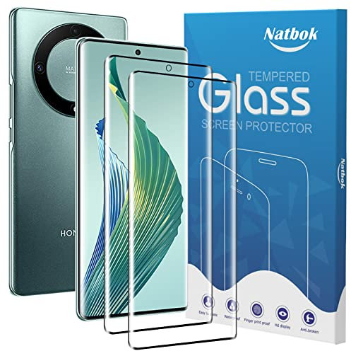 Natbok 2 Piezas 3D Protector de Pantalla para Honor Magic 5 Lite 5G,Dureza 9H,Antihuellas,Sin Burbujas,0.33mm Ultra Transparente Premium Cristal Vidrio Templado para Honor Magic 5 Lite