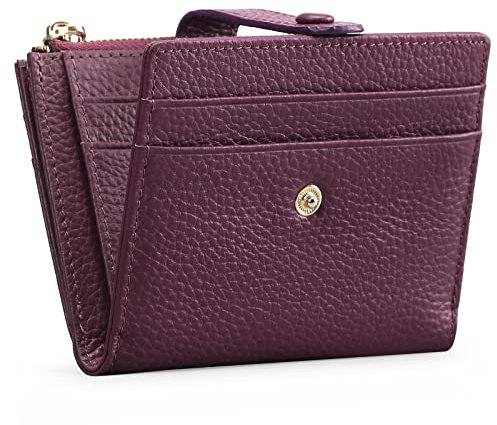 FALAN MULE Portafoglio Donna in Pelle protezione RFID bifold Piccoli Portamonete, Porta Carte di Credito Portafogli da Donna con la borsa della moneta della chiusura lampo