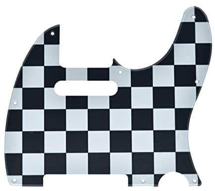 Dopro 8 Hole Tele Guitar 3D Printed plastic pickguard Scratch Plate for USA/Mexican FD Telecaster Black/White Grid