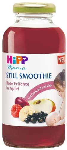 HiPP Mama Still Smoothie Rote Früchte in Apfel mit Eisen, 200ml, 6er Pack (6 x 200ml)