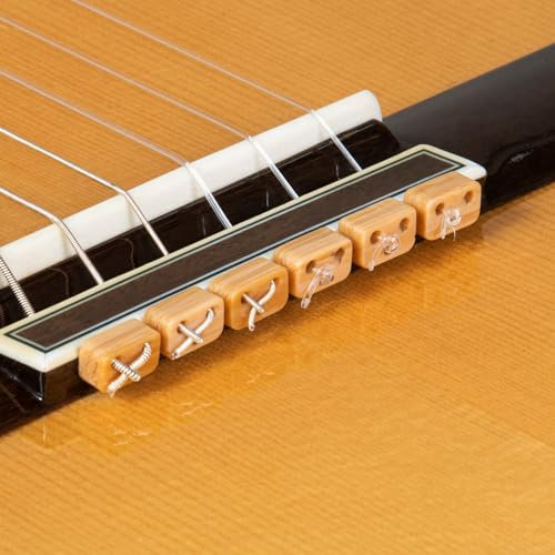 Alba Guitar Beads Klassische Gitarren Perlen in hellbraunem Holzmuster für Akustikgitarre Flamenco-Gitarre mit Nylonsaiten