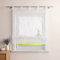 CORLIF Raffrollo Landhaus Raffgardine Küche Modern Schlaufenrollo Leinenoptik mit Wellenmuster Transparente Rollos Kurz Fenster Schal mit Schlaufen B/H 140/140 cm Grün