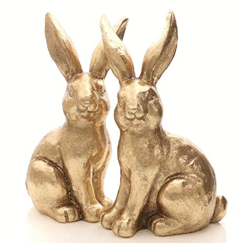 ETC putziger frühlingshafter Osterhase als Ostermoppel in sattem Gold in verschiedenen Größen (2 x klein)